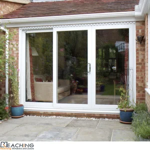 Conch Profile 2 Tracks Double Glass UPVC Stacking Sliding Door