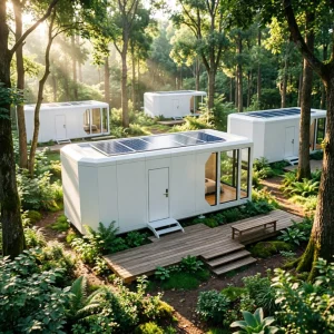 Construcción de cápsulas prefabricadas de alojamiento modular para sitios de proyectos remotos con ventajas de transporte fácil