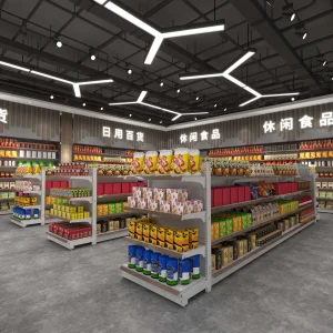 Rack Display Shelves in Large Supermarkets