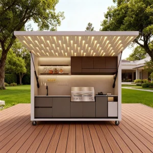 Summer Garden Prefabricated Modular Outdoor Grill Kitchen with BBQ and Fridge
