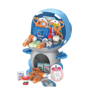 41PCS Kids Play House Dinosaur Doctor Toy Set Role Play Toy Sliding Dinosaur Doctor Tool Toys for Children