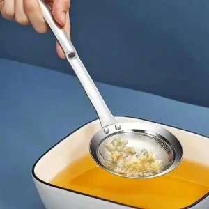 Stainless Steel Fat Skimmer Spoon Fine Mesh Long Handle Oil Colander
