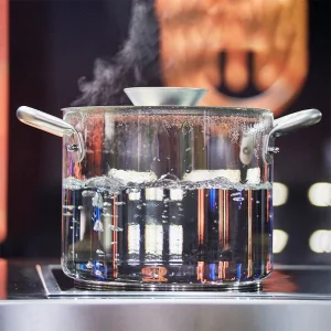 Brand New Glass Casseroles Set Transparent Cooking Pot with Stainless Steel Handle