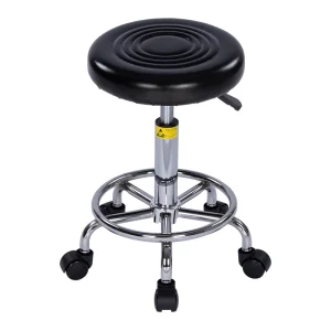 P05 Black Esd Laboratory Bar Stool Adjustable Height Swivel No Wheels For School Students Cleanroom Hospital Industrial Workshop