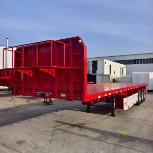 3-Axle Flatbed Semi-Trailer, Capable of Transporting 40-Foot and 20-Foot Container Semi-Trailers