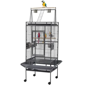 Black Metal Bird Cage with Removable Tray