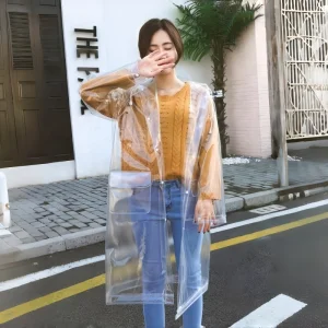 Thickened EVA Transparent Raincoat with Backpack Cover