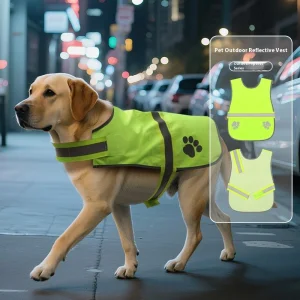 Chaleco de seguridad reflectante fluorescente para perros