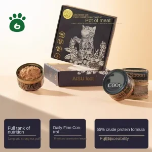 High-Protein Wet Cat Food in Can Precise Calorie Control, 3 Formula Series for Different Body Types, Complete with Serving Spoon