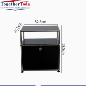 Multi-Purpose Minimalist Modular Storage Cabinet with Open Top Shelf and Lockable Door for Family Bedrooms and Living Rooms