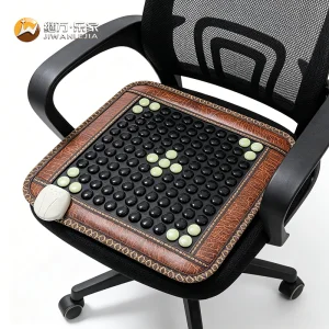 Jiwan Lejia Wholesale Korea Healthymate 45*45cm Massage Therapy Seat Cushion Tourmaline Heating Chair Pad for Home Office Use