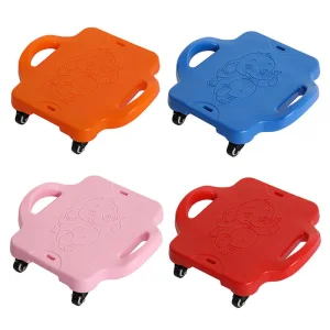 Children's Scooter Sensory Training Balance Car Four-Wheel Toy with Seat Double Brake Adjustable Handlebar
