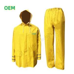Custom Fire Retardant Flame Resistant PVC Waterproof Raincoat Heavy Duty Rain Gear