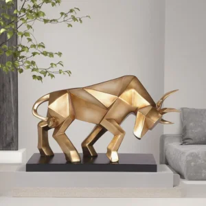 Surprise Price Gold Bull Statue Home Office Living Room Interior Resin Animal Crafts Wealth Decoration Bull Sculpture