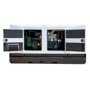 60kVA مولد كورتيس صامت، مبرد بالماء ثلاثي الطور 50kw مولد ديزل مع نظام التحويل التلقائي، لتوليد الطاقة الاحتياطية الهجينة من الطاقة الشمسية