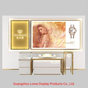 Customized Luxury Wrist Watch Wall Stand Watch Showroom Display Cabinet
