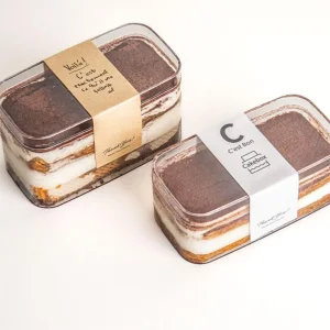 Wholesale Transparent Tiramisu Dessert Box Square Clear PS Plastic Cake Packaging Container Pastry Packaging Box with Lid