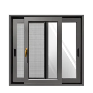 Modern Design Aluminum Sliding Door Windows Horizontal Roller Blind Heat Insulation Energy Star Qualified Aluminum Alloy Frame