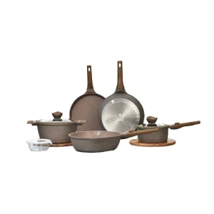 New Detachable Handle Die Casting Aluminum Cookware Set with Nonstick Coating