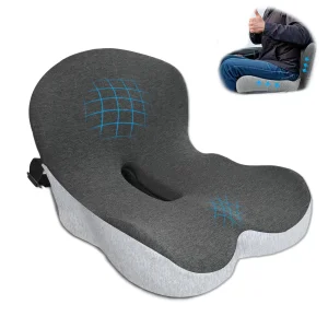 Office Chair Lumbar Support Memory Foam Car Seat Cushion With Adjustable Strap Sciatica Pad Cushions For Car Truck Gaming Chair