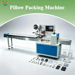 Máquina de Embalagem Automática Multifuncional para Embalagem em Fluxo de Alimentos, Fatias de Pão, Biscoitos, Pães, Máquina de Embalagem em Almofada