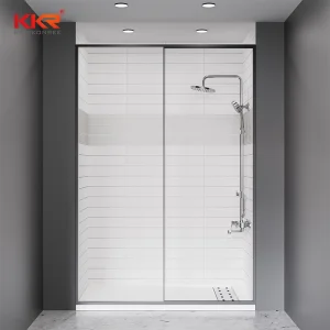Cultured Marble 10X20 Vertical Contemporary Series Shower Wall for Bathroom