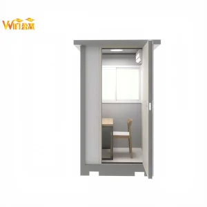Cabine de Segurança Modular Independente, Casa de Guarda Prefabricada com Estrutura de Aço Completo para Portão de Edifício Comercial