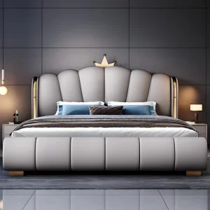 Luxury Soft Leather Double Bed Frame Modern Design Super-large Bed Frame Modern Style Luxury King Size Bedroom Furniture Set