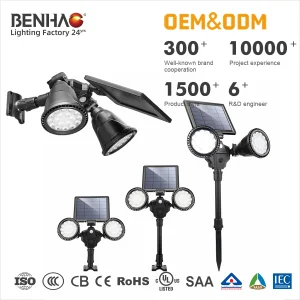 OEM Solar Ground Inserted Lights 3W 1200mAh 20PCS LED Low MOQ Accept Custom Logo