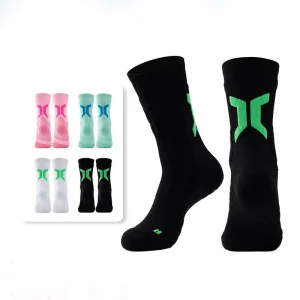 Factory Made in China Running Socks in Stock Ready to Ship Sport Polyester Socks in Pink Green White Blackblue Color