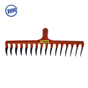 Herramienta de mano para jardinería, pala, rastrillo de dientes en espiral de acero al carbono para hojas y césped