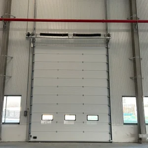 Logistics Warehouse Sectional Industrial Vertical Lift Overhead Door Transparent Window