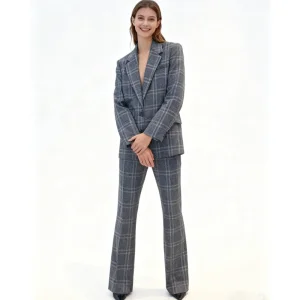 Customizable Women's Plaid Blazer Suit