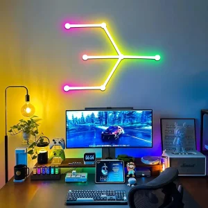 Smart 9 Line Glide Lively Creative Light Bar LED RGB DIY Geometry Splicing Wall Gaming Light With Music Sync