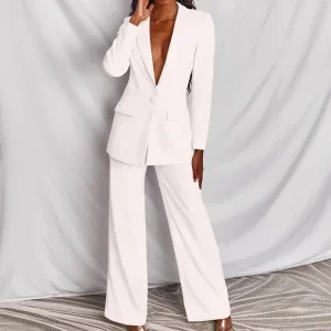 New Women's Professional Eco-Friendly Polyester Full Length Two-Piece Fashion Formal Suit