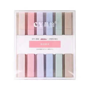 Custom Cheap Highlighter Rectangular Marker Low Moq Macaron 6 Colors Highlighter Pen Set