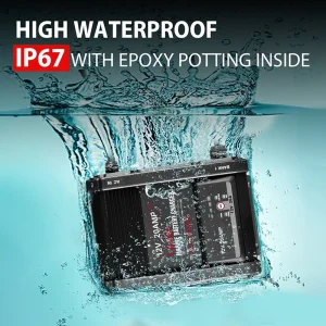 CE Certified Marine Charger 12V 20A, IP67 Waterproof for Lithium Batteries
