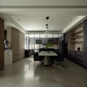 Fast Delivery Promised for Kitchen System From MDF with High Gloss Lacquered Finish in European Classical Style Featuring Cloth Rod