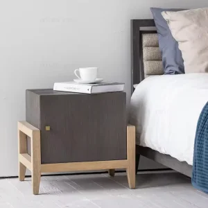 Scandinavian Vintage Oak Nightstand Furniture