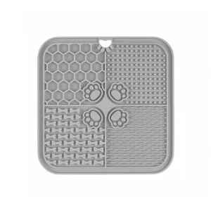 BPA Free Stylish Silicone Slow Feeding Bowl with Suction Cup Pet Licking Mat and Feeding Utensils for Water and Food