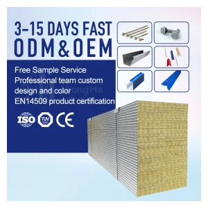Sandwich Panels Roof Rock Wool Thermal Insulation Fireproof Roofing Panel