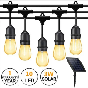 Luzes de Cordão LED ao Ar Livre à Prova d'Água Branco Quente IP65 - Pendurar Lâmpadas Vintage Edison