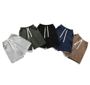 High Street Custom French Terry Solid Colors Oversized Shorts for Men Raw Edges Summer Sweat Shorts Vintage Distressed Shorts