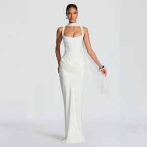Custom Color Women Square Neck Corset Maxi Dress