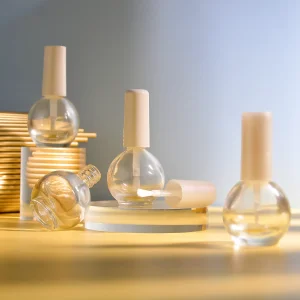 Custom 12ml Design Logo Ball Shape Glass Gel Nail Polish Bottle with Brush and Cap