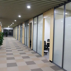 High Quality Glass Partition Wall Office Partition Factory Partition Room Modular Wall Divider with Wooden Doors