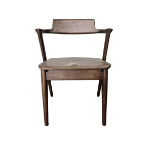 Stylish PU Leather Upholstery Black Wooden Dining Chair