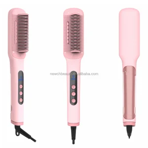 Electric Steam Hair Straightener Brush Comb Curler