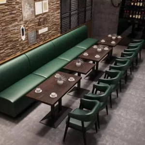Modern Industrial Style Clear Bar Table Chair Set Western Music Pub Retro Dining Booth Wall Sofa for Restaurant Home Use Wood