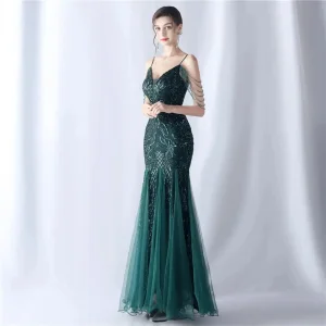 Custom Long Sequin Evening Dress New Arrival High-End Fashion Special Event Gown